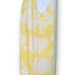 H&M  Dress Yellow White Retro Floral Pleated Top Sleeveless Open Keyhole Back Photo 2