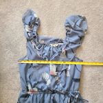 Hint of Blush  Long Maxi Flutter Dress Size Large Magnolia Floral Blue High Low Photo 15