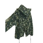 Y2K Oversized Cinch Hooded Utility Jacket 3X Green Camo Biker Gorpcore Street Photo 9