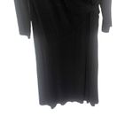Chico's Travelers Women's Size 3 Large Black Slinky Wrap Midi Dress Photo 2
