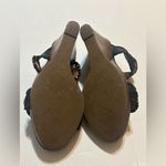 Jack Rogers  Luccia Wedge
Platform Sandal Black w/Patent
Leather Size 7 Photo 4