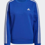 Adidas ESSENTIALS 3-STRIPES FLEECE SWEATSHIRT Size 1X Blue & White Plus unisex Photo 0