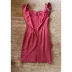 Kay Unger  Pink Silk Dress Size 8 Ruffle Trim Lace Detail Back Slit Lined Photo 6