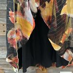 Anthropologie  Anna Sui Nagia Iris Black Silk Floral Metallic Halter Dress Size 0 Photo 4