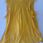 Ny Collection Sleeveless Blouse  peasant 1X vibrant yellow Baby doll top Photo 0