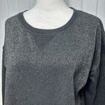 American Eagle  Outfitters Black Metallic Pullover Top Long Sleeve Slit‎ Sides M Photo 9