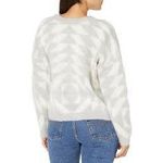 Obey  grey & white v-neck triangle patterned cardigan sweater Small academia #749 Photo 1