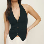 Reformation  Black Romy Halter Sweater Vest Photo 0