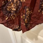 Urban Outfitters ECOTE  Charlotte Plunging Romper Sz 2 Brown Floral Long-Sleeve Photo 5