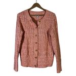 Croft & Barrow NWOT  Open-Knit Cardigan Womens M Pink Cozy Cottagecore Coastal Photo 1