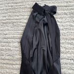 Meshki Claire Satin Drape Back Maxi Dress with slit in back (altered for petite) Photo 3