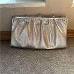 Vintage 60s Silver Evening Clutch – Flower Kiss Lock Photo 1