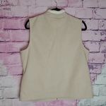 Croft & Barrow  CREAM FLEECE FAUX FUR TRIM CARDINAL BRANCH EMBROIDERED VEST PL Photo 1