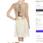 Altar'd State  Gold Beige Floral Shimmer Lace Sleeveless Dress Photo 5