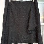 Veronika Maine Black Grey White Speckled Ruffle Mini Skirt Size 12 Large L Photo 0
