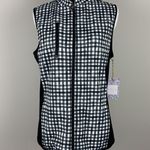 Stella Parker Vest Women XS Black White Gingham Full Zip Stretch Mock Neck UPF Photo 0