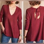 Sézane Sezane Ernestine knit metallic flowy sweater sz xs in burgundy Photo 1