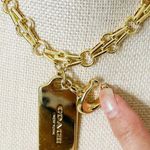 Coach Gold Handtag Signature C Charm Chain Necklace Photo 4