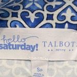 Talbots  Blue and White Full Zip Jacket with Geometric Print Photo 5