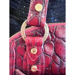 Elaine Turner Red Croc Embossed Genuine Leather Purse Shoulder Bag Satchel Tote Photo 4