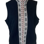 L.L. Bean Snowflake Fleece Vest Black Nordic Fair Isle NWT Photo 0