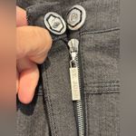 St. John Gray Denim 3/4 Sleeve Zipper Pocket No Collar Boxy Blazer Jacket Large Photo 3