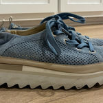 Softwaves Women’s Bliss Platform Sneaker Jeans Blue Suede Leather Size 39/8 Photo 0