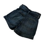 EXPRESS Super High Rise Paper Waist Bag Shortie, Dark Wash, Sz 4 Photo 6