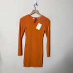 Peppermayo NWT  French Mood Mini Dress Orange Long Sleeve Open Back Womens Size 4 Photo 6
