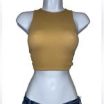tan ribbed athletic cropped tank top Size M Photo 0