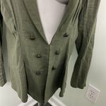 Free People Cinched Waist Linen Blend Blazer Olive Green Photo 4