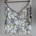 Abercrombie & Fitch  Floral Puff Sleeve Poplin O Ring Smocked Crop Top Small Photo 7