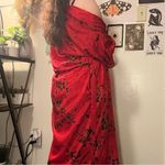 Vintage Paisley Floral Robe Red Size M Photo 10