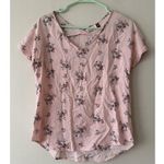 SO 🎈🎈🎈Womens short sleeve Pink  v-neck floral blouse, size Small (S) Photo 1