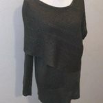 Wishlist  dark green layered poncho knit long sleeve tunic sweater Photo 2