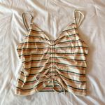 O'Neill O’Neill White Striped Cinch Tank Top Size Medium Photo 0