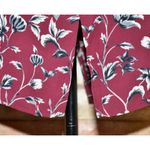 J. Jill Ladies Maroon Floral Button Up Tunic Blouse Size XL Modest Career Red Photo 3