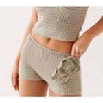Peppermayo  Crochet Mini Shorts Maia Rose Size M in Sage Green Photo 3