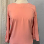Forever 21  Contemporary Coral Pink Bell Sleeve Tie Cuff Blouse Top S Casual`` Photo 0