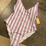 Kona Sol Women's V-Neck Over The Shoulder High Leg One Piece Swimsuit Bathing Suit Photo 4