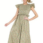 Victoria Dunn Primrose Smocked Midi Dress Green Size XL Photo 0