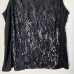 Bob Mackie Wearable Art Sequin Black Sleeveless Tank Top Shirt Dressy Party 1X Photo 2