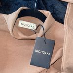 NICHOLAS Gael Cropped Crystal Long Sleeve Top in Nude Silver Size L Photo 12