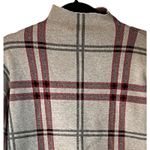 Nicole Miller  Womens Sweater Size S Tan Red Long Sleeve Oversized Mock NWT Photo 2