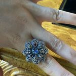 Natural Tanzanite Sapphire Sterling Silver Cocktail Ring Size 9 Photo 3