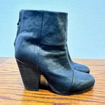 Rag and Bone rag & bone Newbury Black Leather Stacked Heel Bootie Zip Back Classic Chic 37.5 Photo 6