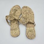 American Eagle Sandals Size 6.5 Tan Cork Print Flip Flops Flat Thongs Y2K Shoes Brown Photo 3