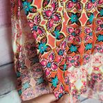 Anthropologie  FIG AND FLOWER HI LOW TUNIC BOLD FLORAL BOHO PRINTED BLOUSE M Photo 9