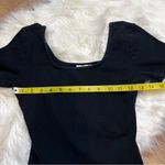 Bohme  Black Scoop Neck Short Sleeve Ribbed Body Suit. Size XSmall. Photo 3