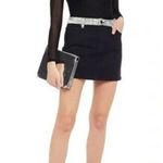 Alice + Olivia  Black Denim Good Bandana Paisley Patchwork  Mini Skirt Photo 10